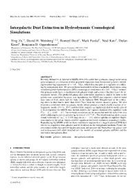 Intergalactic Dust Extinction in Hydrodynamic Cosmological Simulations