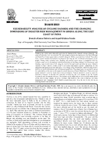 Research Article VULNERABILITY ANALYSIS of CYCLONE