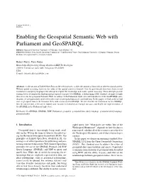 Enabling the Geospatial Semantic Web with Parliament and Geosparql