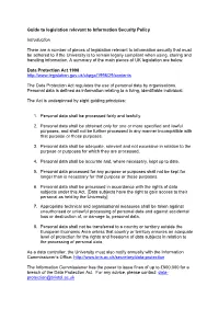 Guide to Legislation Relevant to Information Security Policy