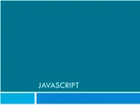 JAVASCRIPT Overview