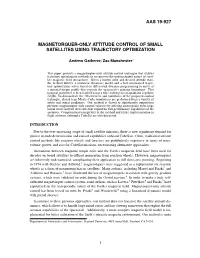 Magnetorquer-Only Attitude Control of Small Satellites Using Trajectory Optimization