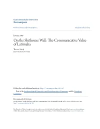 On the Shithouse Wall: the Communicative Value of Latrinalia