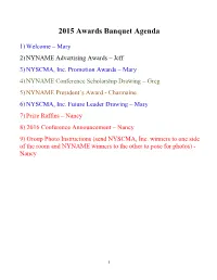2015 Awards Banquet Script (.Pdf)
