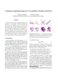 A Quantum Computational Approach to Correspondence Problems on Point Sets
