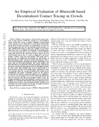 An Empirical Evaluation of Bluetooth-Based Decentralized
