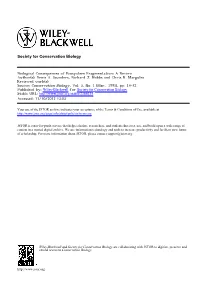 Biological Consequences of Ecosystem Fragmentation: a Review Author(S): Denis A