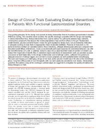 Design of Clinical Trials Evaluating Dietary Interventions in Patients with Functional Gastrointestinal Disorders