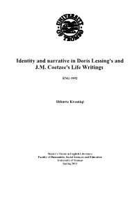 Identity and Narrative in Doris Lessing's and J.M. Coetzee's Life Writings