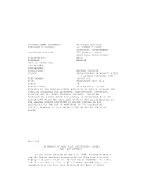 Pritchard Articles Informant's Address