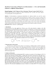 The Direct Conversion of Phenol to Cyclohexylamines – a New and Sustainable Pathway to Aliphatic Polyurethanes?
