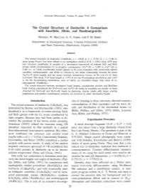 The Grystal Structure of Danburite: a Gomparison with Anorthite, Albite