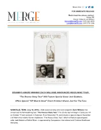 The Rescue Story Tour" Will Feature Special Guest Josh Baldwin;