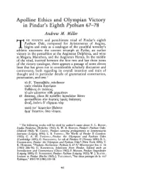 Apolline Ethics and Olympian Victory in Pindar's Eighth Pythian 67-78 Andrew M
