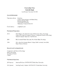 Curriculum Vitae Sourabh Singh Last Revised: November 09, 2020
