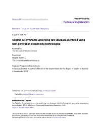 Genetic Determinants Underlying Rare Diseases Identified Using Next-Generation Sequencing Technologies
