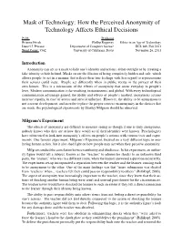 How the Perceived Anonymity of Technology Affects Ethical Decisions
