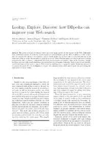 Lookup, Explore, Discover: How Dbpedia Can Improve Your Web Search