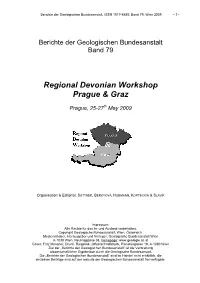 Regional Devonian Workshop Prague & Graz