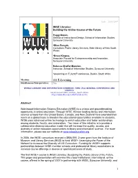 WISE Libraries: Building the Online Course of the Future