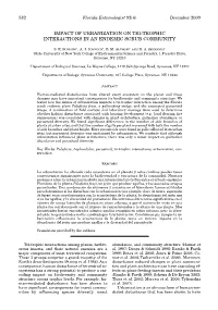 Impact of Urbanization on Tri-Trophic Interactions in an Endemic Scrub Community