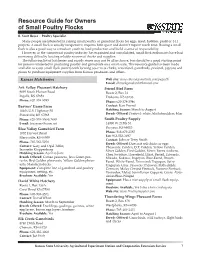 MF2310 Resource Guide for Owners of Small Poultry Flocks