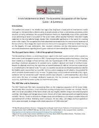 The Economic Occupation of the Syrian Golan - a Summary Introduction