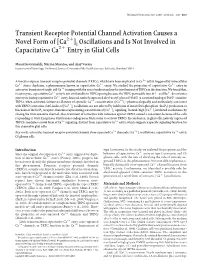Transient Receptor Potential Channel Activation Causes a Ϩ Novel Form of [Ca2 ] Oscillations and Is Not Involved in Ϩ I Capacitative Ca2 Entry in Glial Cells