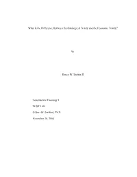 What Is the Difference Between the Ontological Trinity and the Economic Trinity? by Ernest W. Durbin II Constructive Theology I