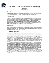50-30-05 a Guide to Network Access and Pricing Options