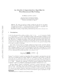 An Absolute 2-Approximation Algorithm for Two-Dimensional Bin Packing