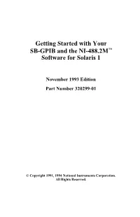 Archived: Getting Started with Your SB-GPIB and NI-488.2M for Solaris 1