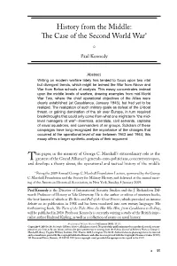 History from the Middle: the Case of the Second World War* I