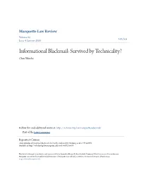 Informational Blackmail: Survived by Technicality? Chen Yehudai