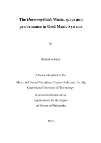 Music, Space and Performance in Grid Music Systems