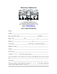 Puppy Application