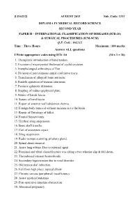 1311 Diploma in Medical Record Science Second