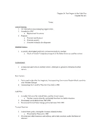 Chapter 26: the Origins of the Cold War Chapter Review
