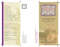 Join Us for This Summer's Baroque a Cadem Y!