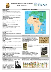 Knowledge Organiser for Year 3/4 (History)
