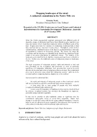 Mapping Landscapes of the Mind: a Cadastral Conundrum in the Native Title Era