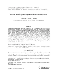 Random Matrix Eigenvalue Problems in Structural Dynamics