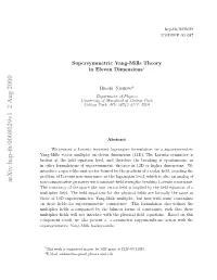 Supersymmetric Yang-Mills Theory in Eleven Dimensions