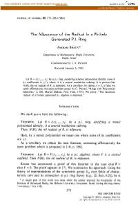 The Nilpotency of the Radical in a Finitely Generated P.I. Ring