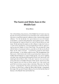 The Sunni and Shiite Axes in the Middle East