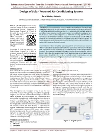 302 Design of Solar Powered Air Conditioning System