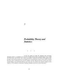 7 Probability Theory and Statistics