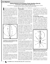For Beginners Getting Started on the Amateur Radio Satellites