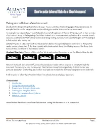 How to Make Internal Links in a Word Document White Paper July 2014