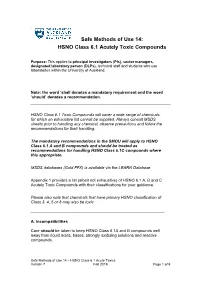 Safe Methods of Use 14: HSNO Class 6.1 Acutely Toxic Compounds
